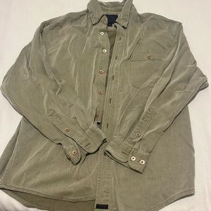 Tommy Bahama Indigo Palms Green Button Down MEDIUM men’s Shirt Olive Cotton